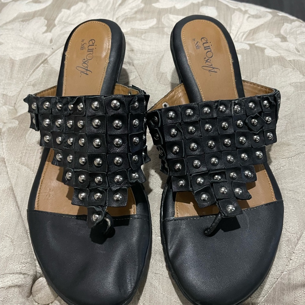 Black Studded Women's Sandals